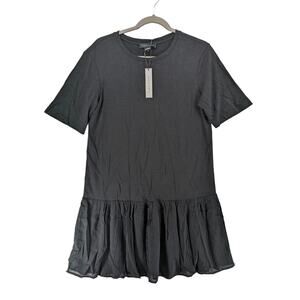 Sanctuary Refresh TShirt Dress‎ XS Black ALine Flared Skirt Short Mini Everyday